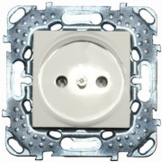 Розетка  без заземления со шторками (винтовой зажим) SE Unica, бежевый