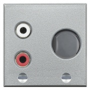 Axolute Встраиваемый разъем RCA для подключения к внешней стереосистеме – 2 модуля Axolute, цвет алю