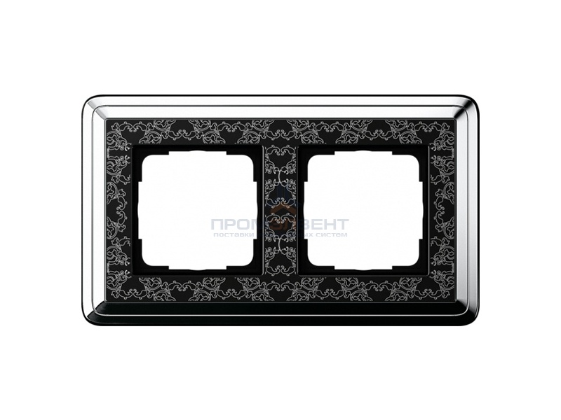 Рамка 2-ая Gira ClassiX Art Хром/Черный