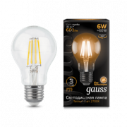 Gauss LED Filament A60 E27 6W 2700К 1/10/50