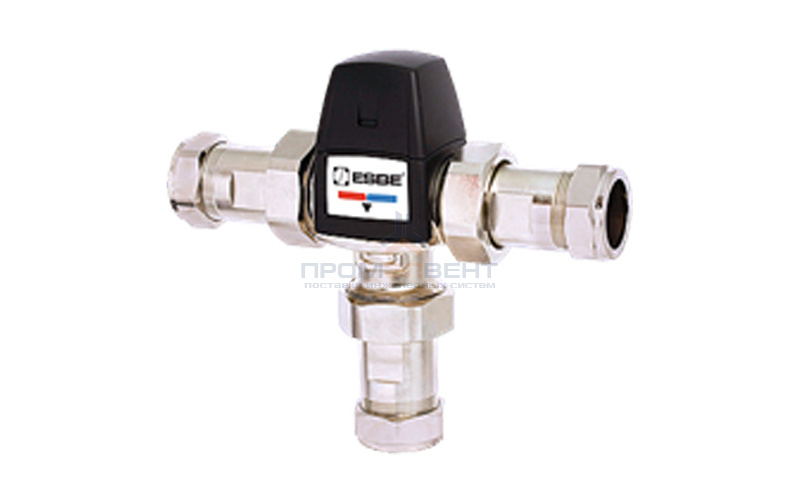 Клапан термостатический смесительный ESBE VTA563 - CPF28мм (компрессионное подключение, с переходником НР 1