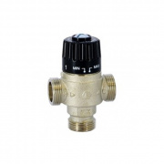 Клапан термостатический смесительный STOUT - 1" (НР, t30-65°C, kvs 2.3, T-образное смешивание)