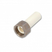 Штуцер с накидной гайкой KALDE - 25 x 1" (для полипропиленовых труб, цвет белый)