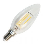 Лампа филаментная светодиодная свеча Feron LB-68 5W 4000K 230V 550lm E14 DIM filament белый свет