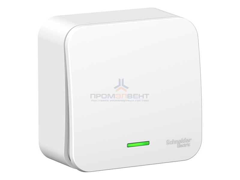 Выключатель 1-клавишный с подсветкой(cх.1) Blanca Schneider Electric 10А 250В белый монтажная пласти