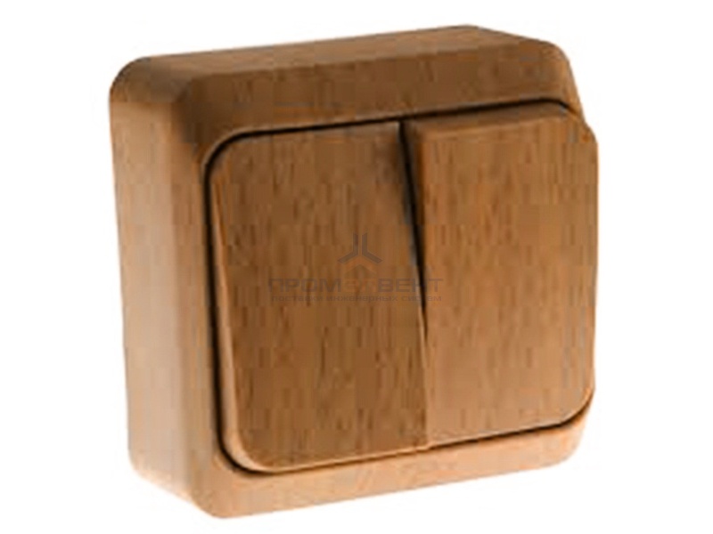 Выключатель двухклавишный Этюд темный бук [уп 25шт]