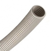Труба ПВХ гибкая гофр. д.50мм, тяжёлая без протяжки, цвет серый [бухта 15м]