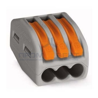 Клеммник WAGO 3 (одножильных или многожильных) х 0,08-4мм2 32A Cu [уп. 50шт]