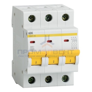 Автоматический выключатель ВА47-29 3Р 25А 4,5кА характеристика В ИЭК (автомат)