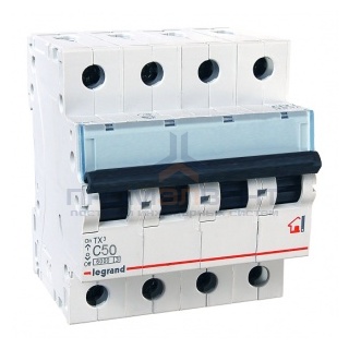 Автоматический выключатель Legrand TX3 C50A 4П 6kA (автомат)