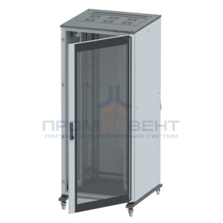 Напольный шкаф 42U Ш600хГ800 передняя дверь стекло,задняя глухая дверь, крыша укомплектована вводом